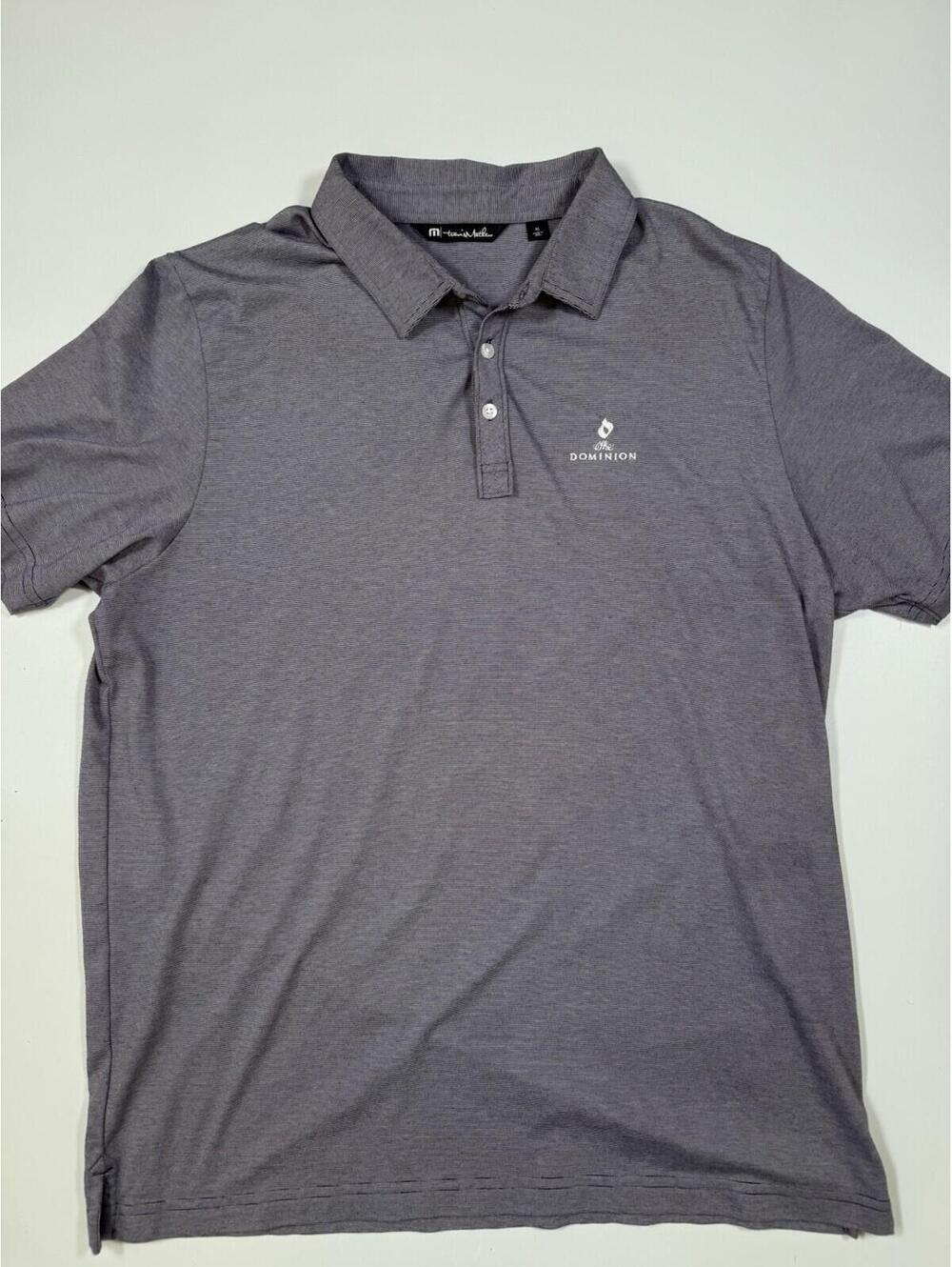 TravisMathew XL Purple Stripe Golf Polo Dominion Country Club Pima